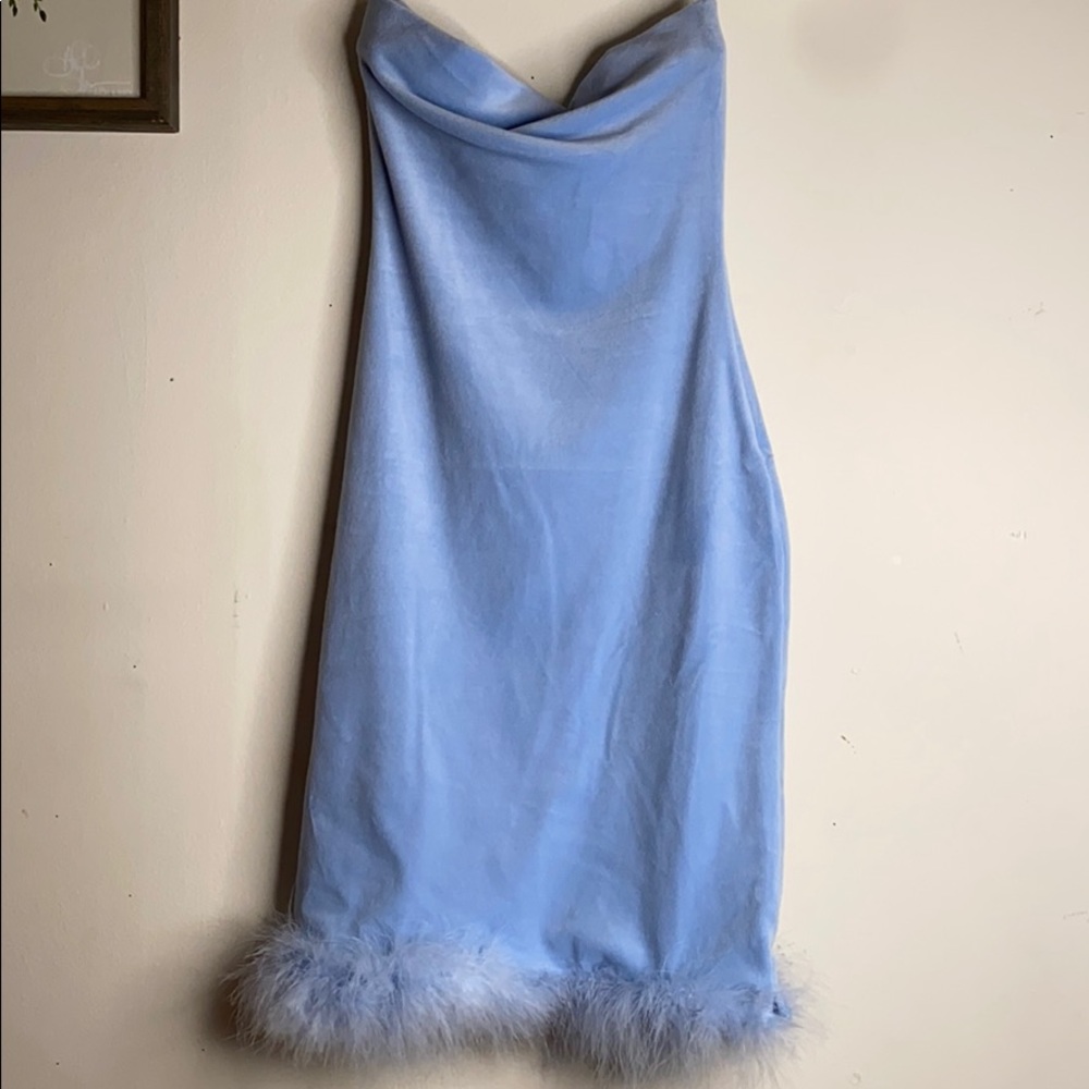 Blue body on dress